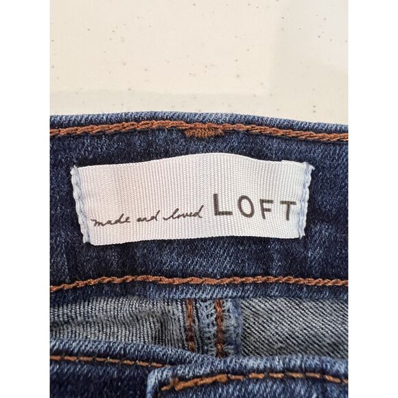 LOFT Women's Modern Skinny Jeans Dark Wash Distressed Size 24 / 00 - Picture 3 of 11